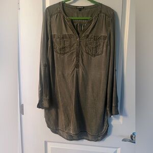 Express Olive Green Long Sleeve mini dress - size medium